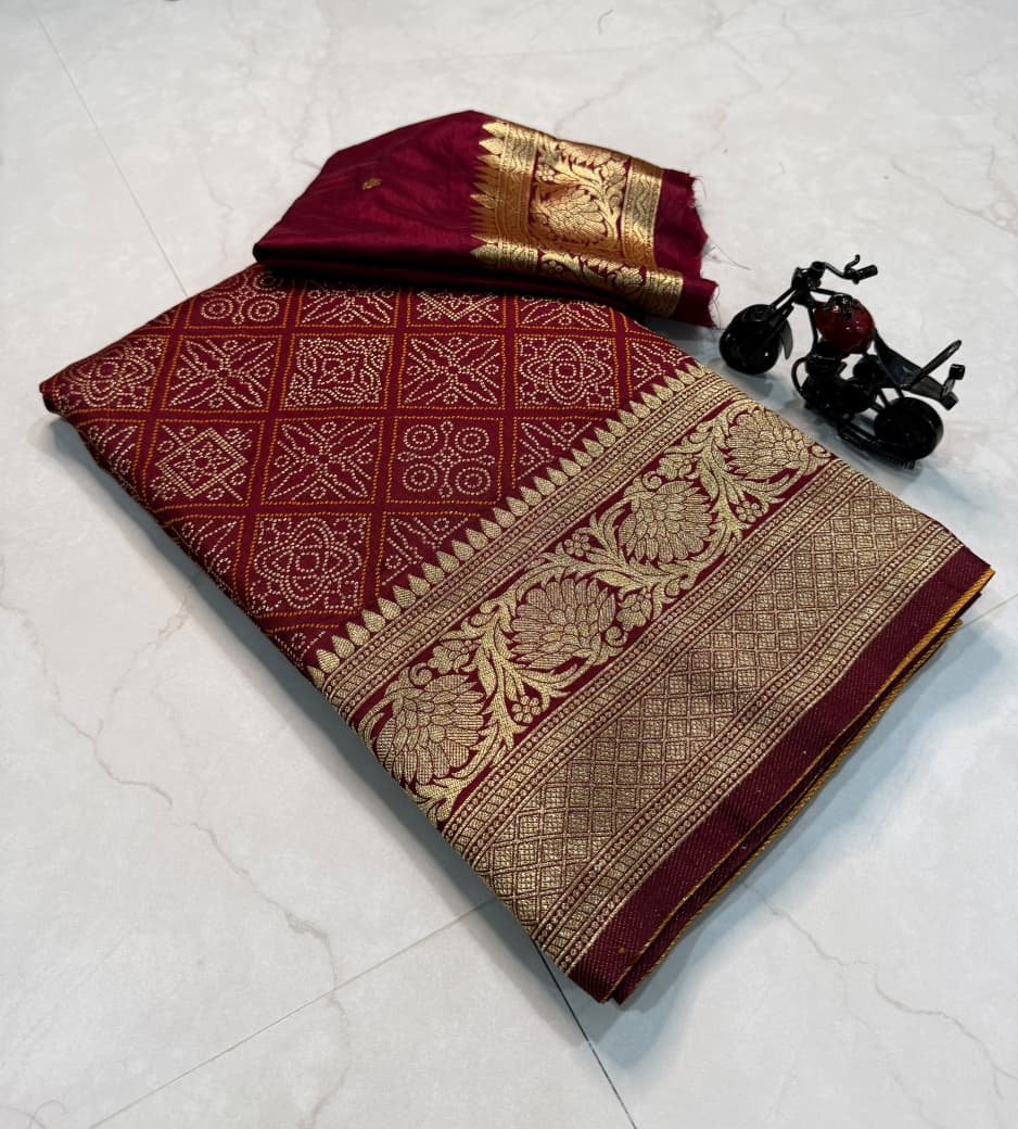 Opulent Wedding Wear Silk Jacquard Zari Border n Rich Pallu Designer Saree For Occasion