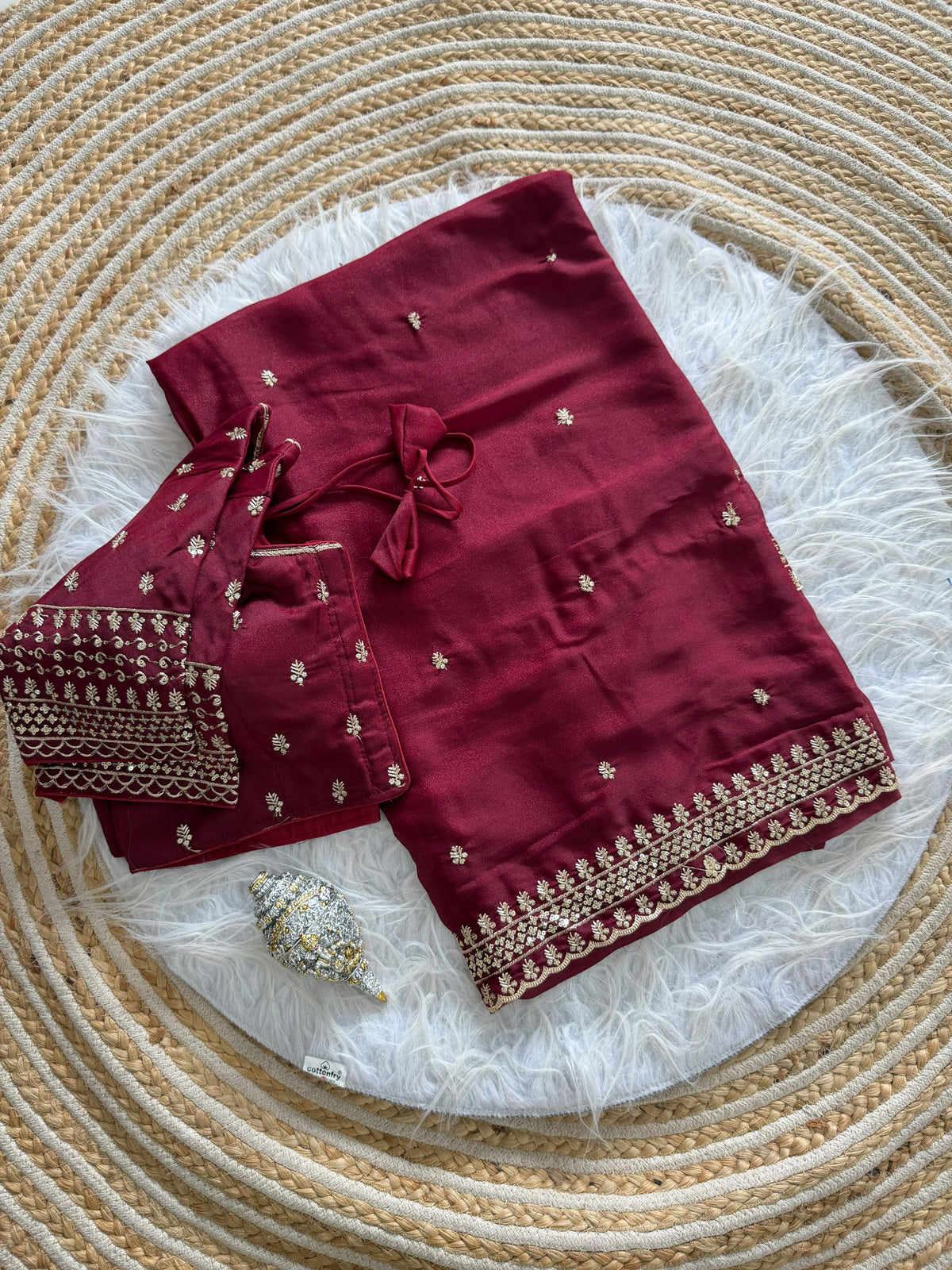 Glamorous Wedding Wear Soft Georgette Embroidery Sequence n Thread Work Designer Saree With Stitched Blouse