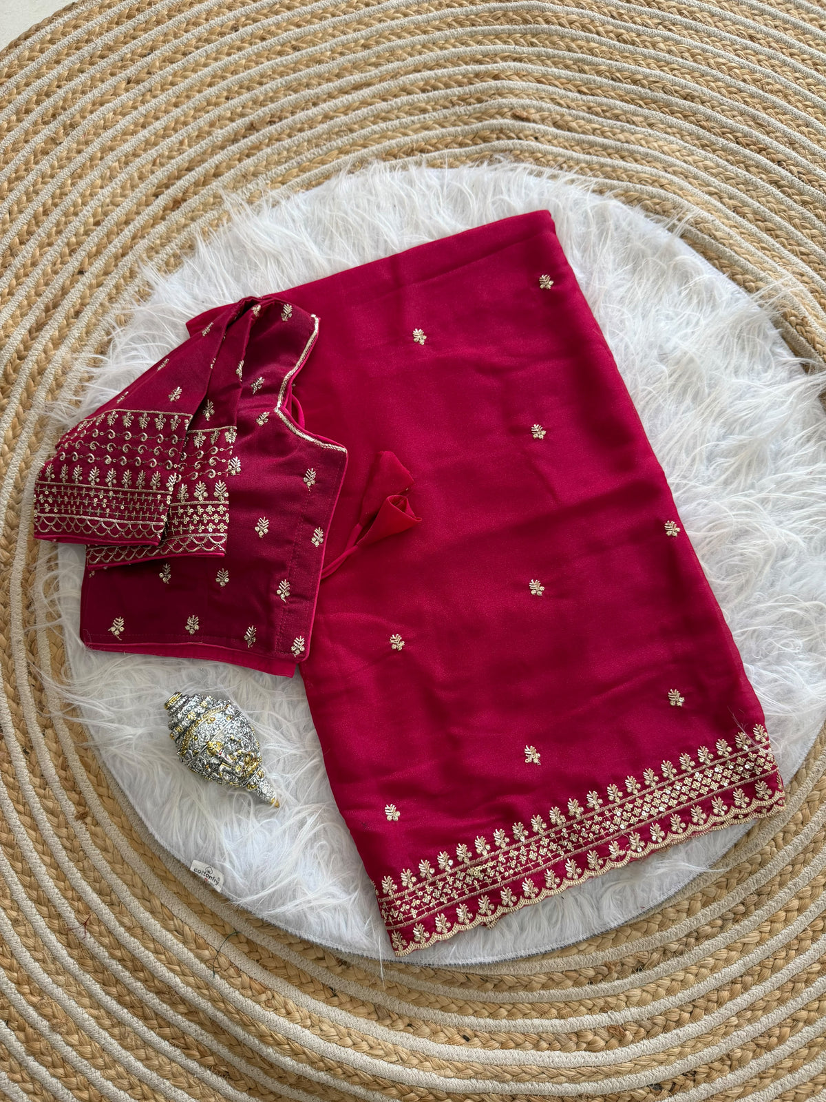 Glamorous Wedding Wear Soft Georgette Embroidery Sequence n Thread Work Designer Saree With Stitched Blouse
