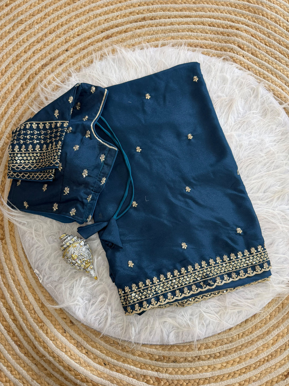 Glamorous Wedding Wear Soft Georgette Embroidery Sequence n Thread Work Designer Saree With Stitched Blouse