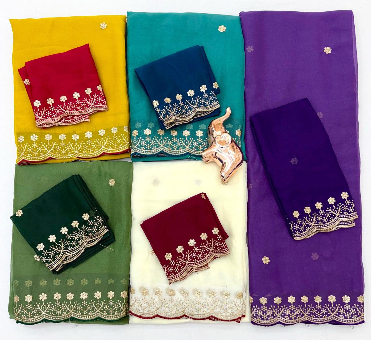 Splendorous Function Wear Georgette Embroidery Work Fancy Saree With Blissful Blouse Piece