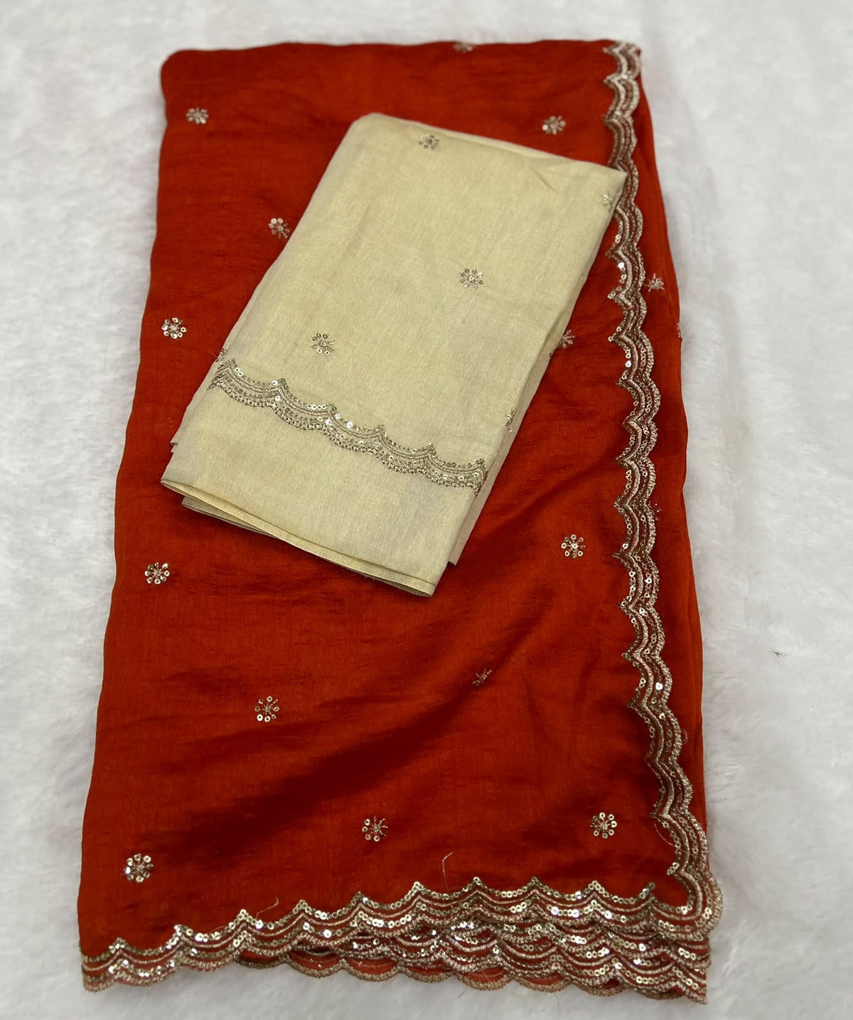 Gratifying Function Wear Silk Embroidery n Sequence Work Fancy Saree With Blouse Piece
