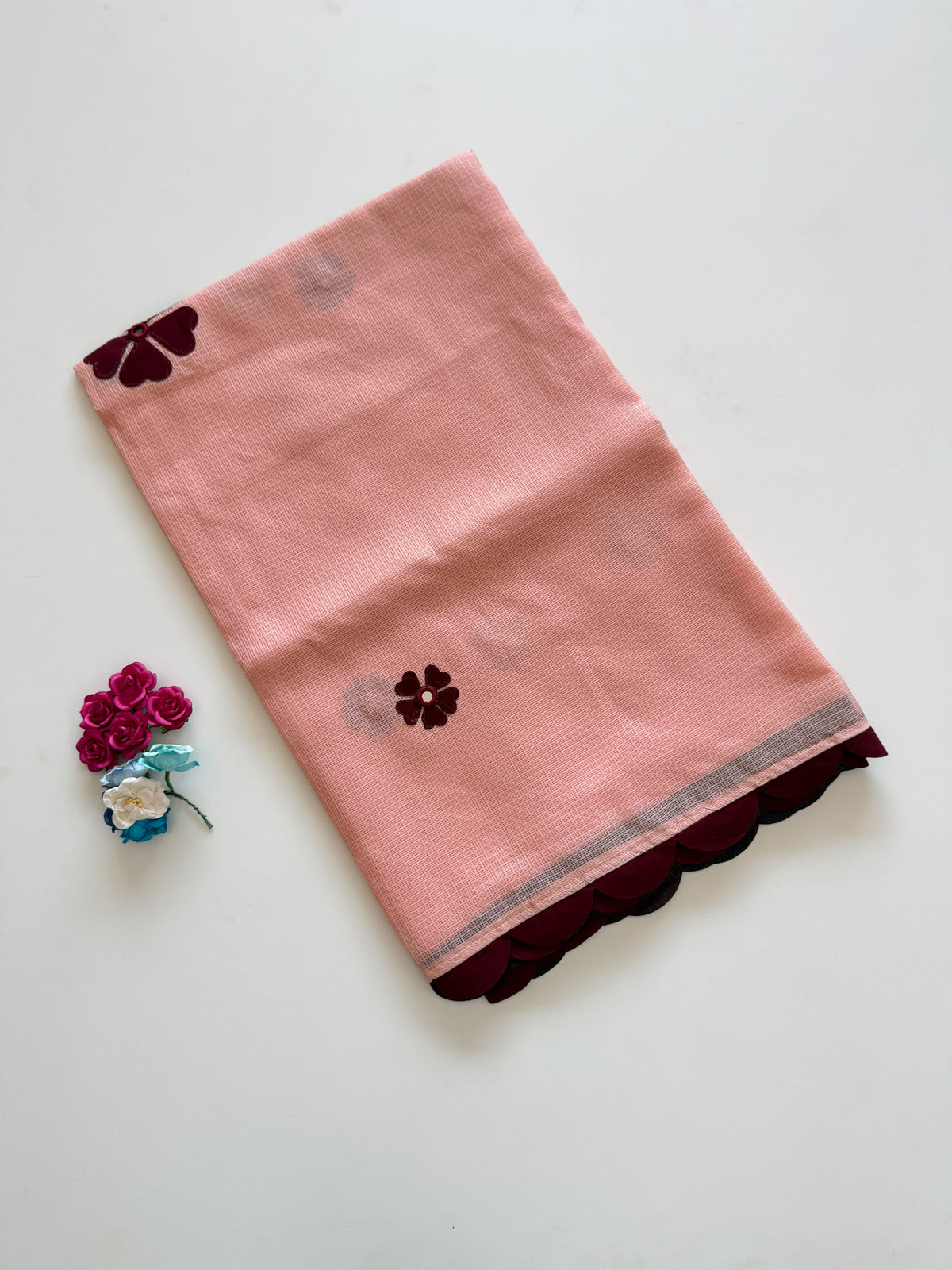 Blossom Festive Wear Kotadoriya Beautiful Flower Work Designer Saree With Blouse Piece