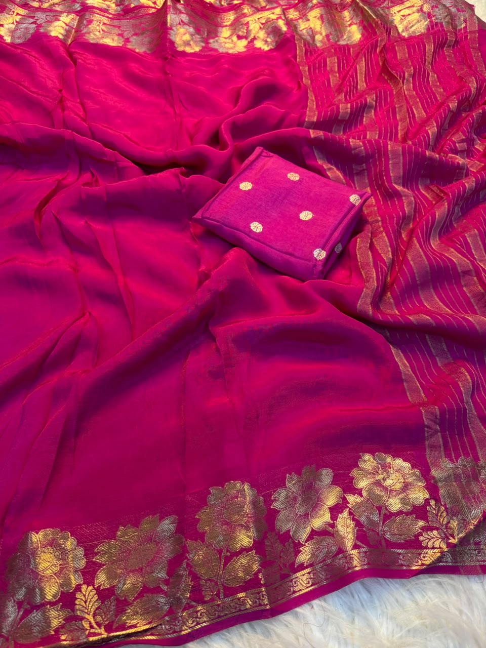 Glossy Festive Wear Dola Silk Jacquard Satin Border Fancy Designer Saree With Bloue Piece