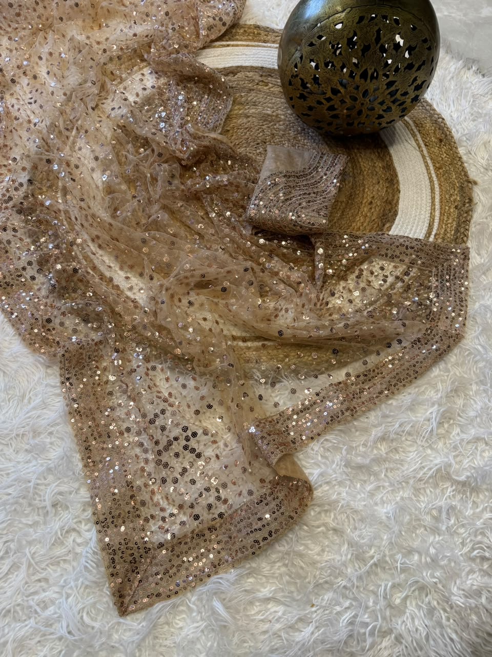 Entrancing Function Wear Mono net Embroidery Sequence n Zari Work Fancy Designer Saree With Blouse Piece