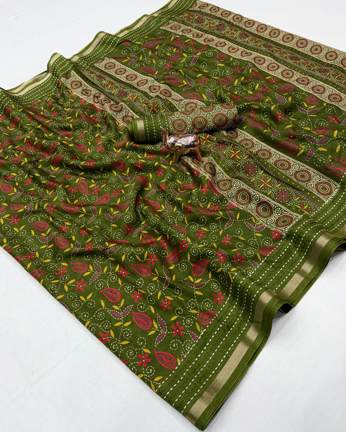 Charismatic Function Wear Silk Thread Work Fancy Designer Saree Matching Blouse Piece