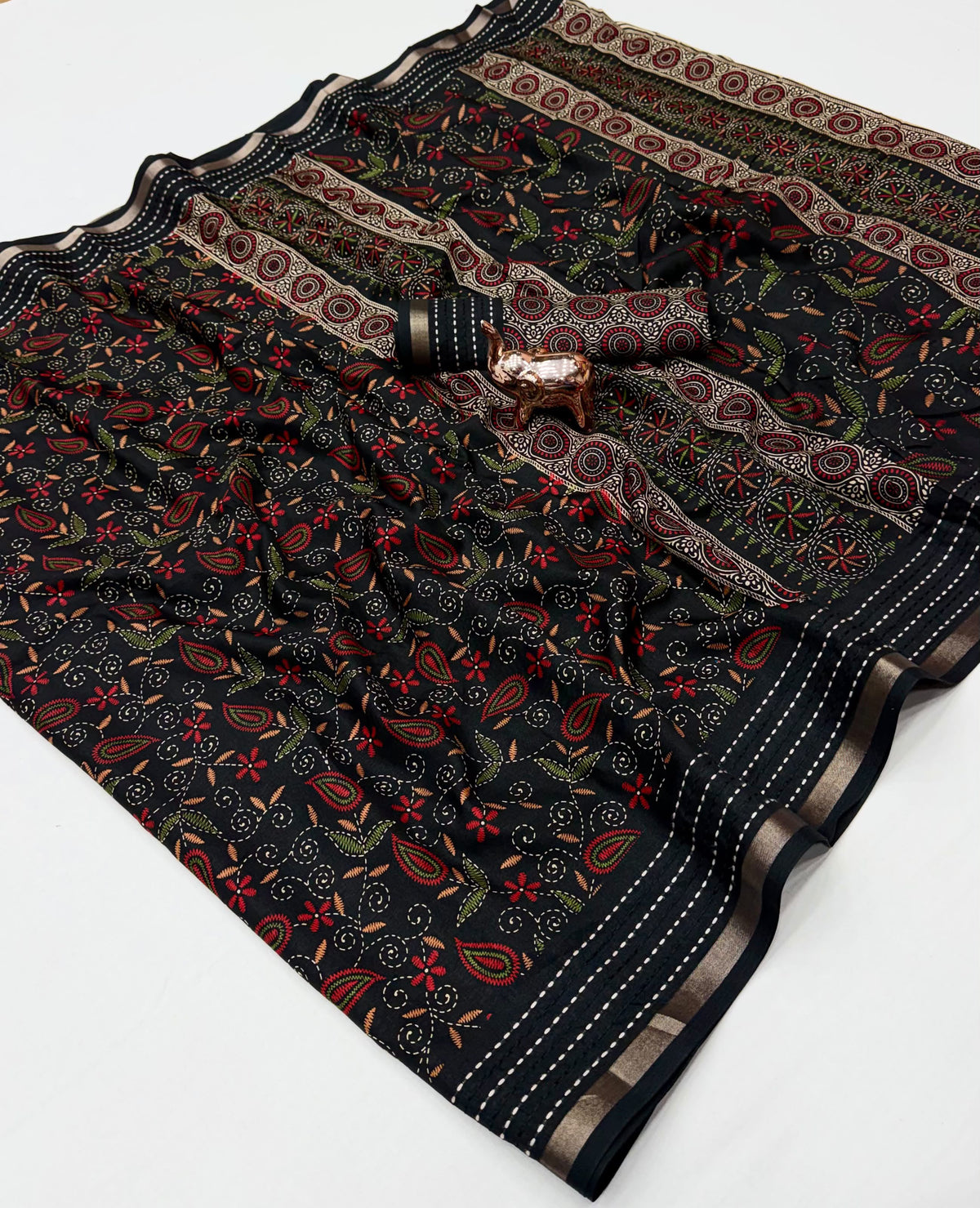 Charismatic Function Wear Silk Thread Work Fancy Designer Saree Matching Blouse Piece