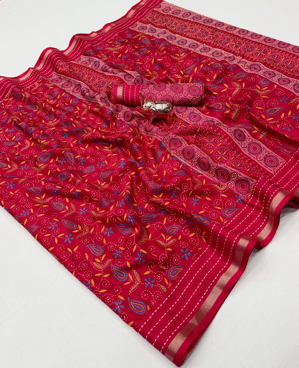 Charismatic Function Wear Silk Thread Work Fancy Designer Saree Matching Blouse Piece