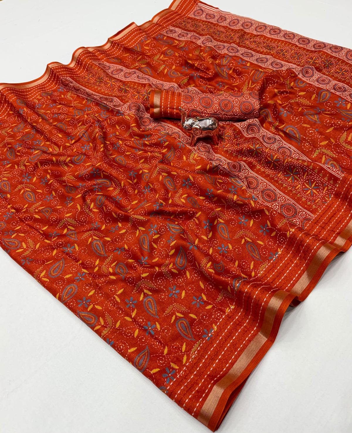 Charismatic Function Wear Silk Thread Work Fancy Designer Saree Matching Blouse Piece
