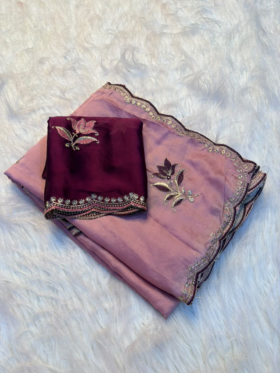 Incomparable Party Wear Rangoli Silk Embroidery Work Designer Saree With Contrast Blouse Piece
