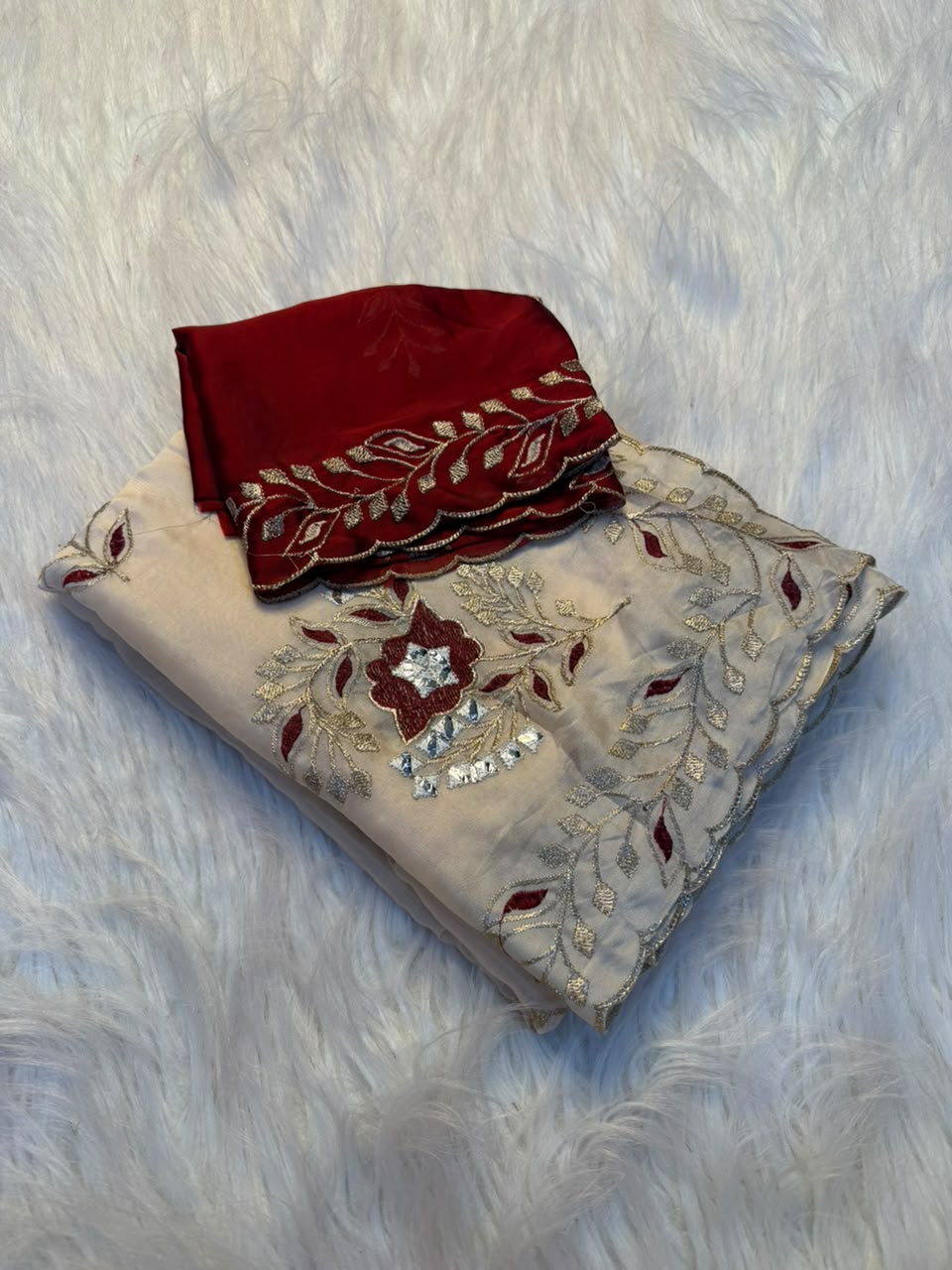 Stunning Wedding Wear Rangoli Silk Embroidery Work Designer Saree With Contrast Blouse Piece