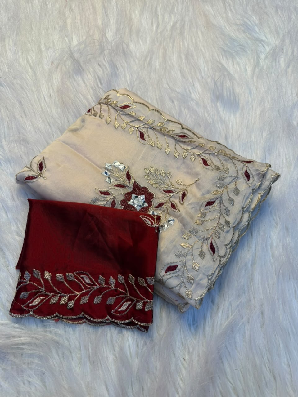 Stunning Wedding Wear Rangoli Silk Embroidery Work Designer Saree With Contrast Blouse Piece