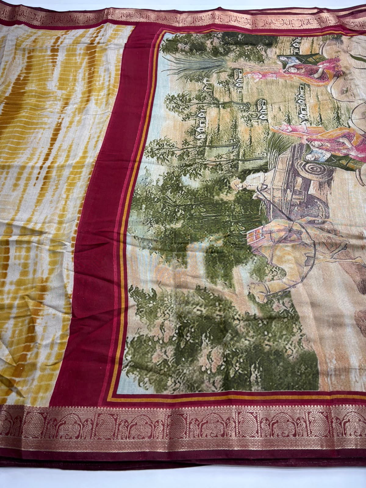 Graceful Function Wear Pure Silk Printed Jacquard Border Fancy Saree With Blouse Piece