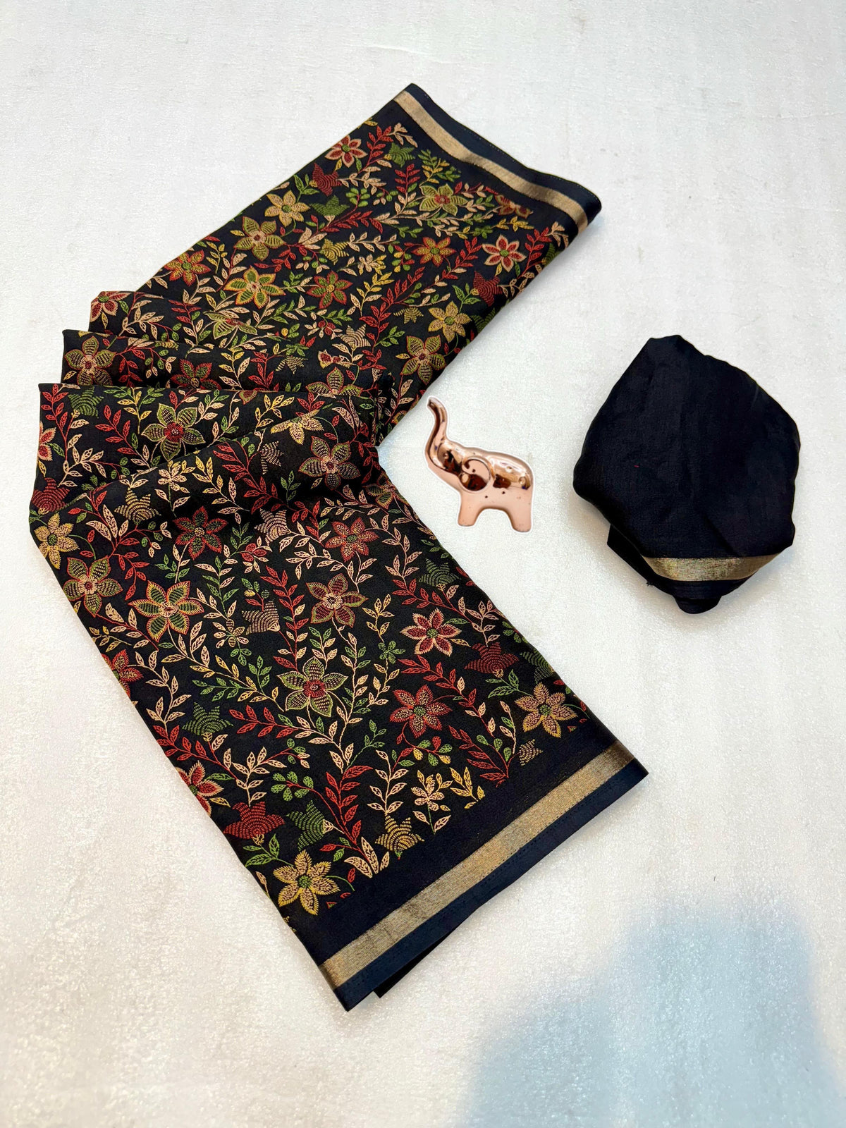 Stunning Festive Wear Pure Soft Silk Printed n Zari Work Border Rich Pallu Fancy Designer Saree