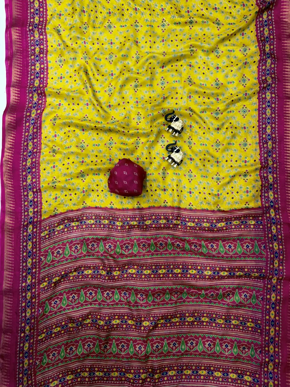 Captivating Function Wear Soft Silk Print Design Zari Weaving Border Rich Pallu Fancy Saree With Blissful Blouse Piece