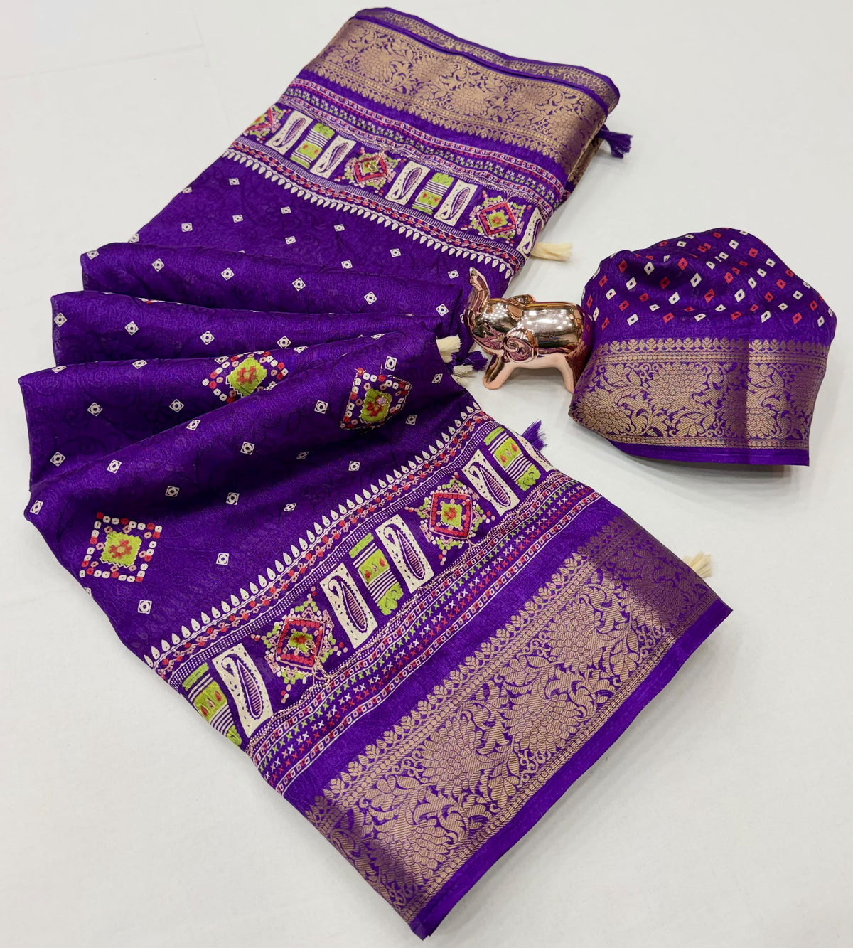 Charismatic Wedding Wear Tussar Silk Zari Weaving Border n Tussels Work Designer Saree With Blouse Piece