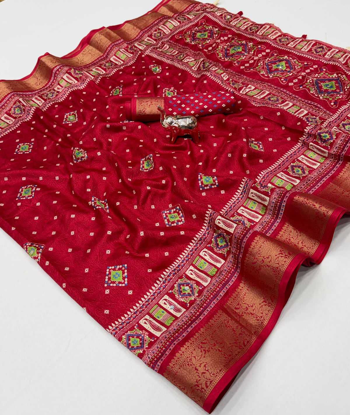 Charismatic Wedding Wear Tussar Silk Zari Weaving Border n Tussels Work Designer Saree With Blouse Piece