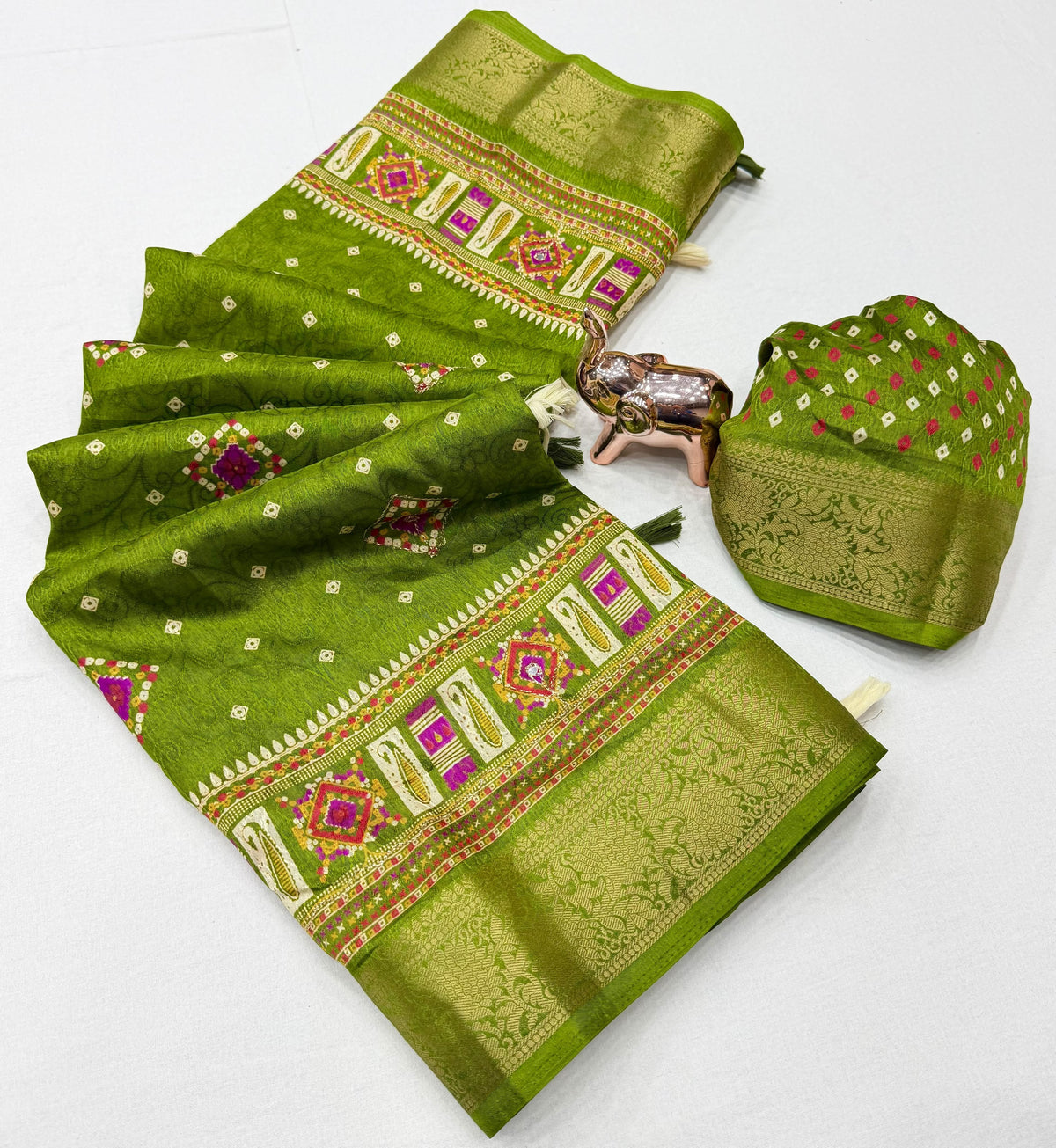 Charismatic Wedding Wear Tussar Silk Zari Weaving Border n Tussels Work Designer Saree With Blouse Piece