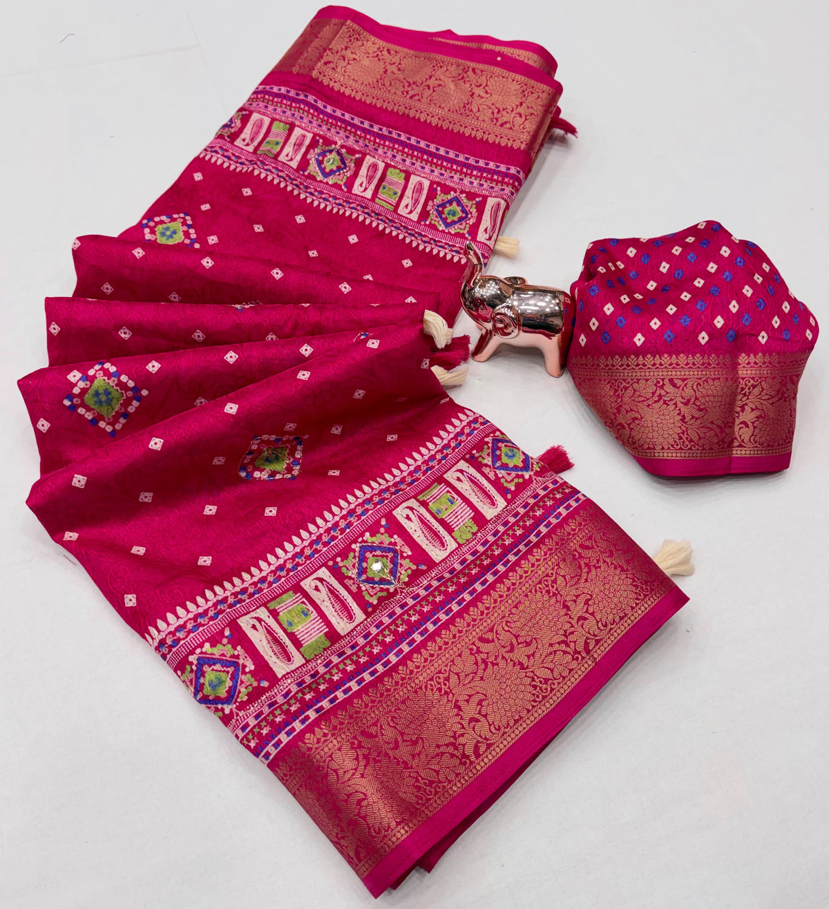 Charismatic Wedding Wear Tussar Silk Zari Weaving Border n Tussels Work Designer Saree With Blouse Piece