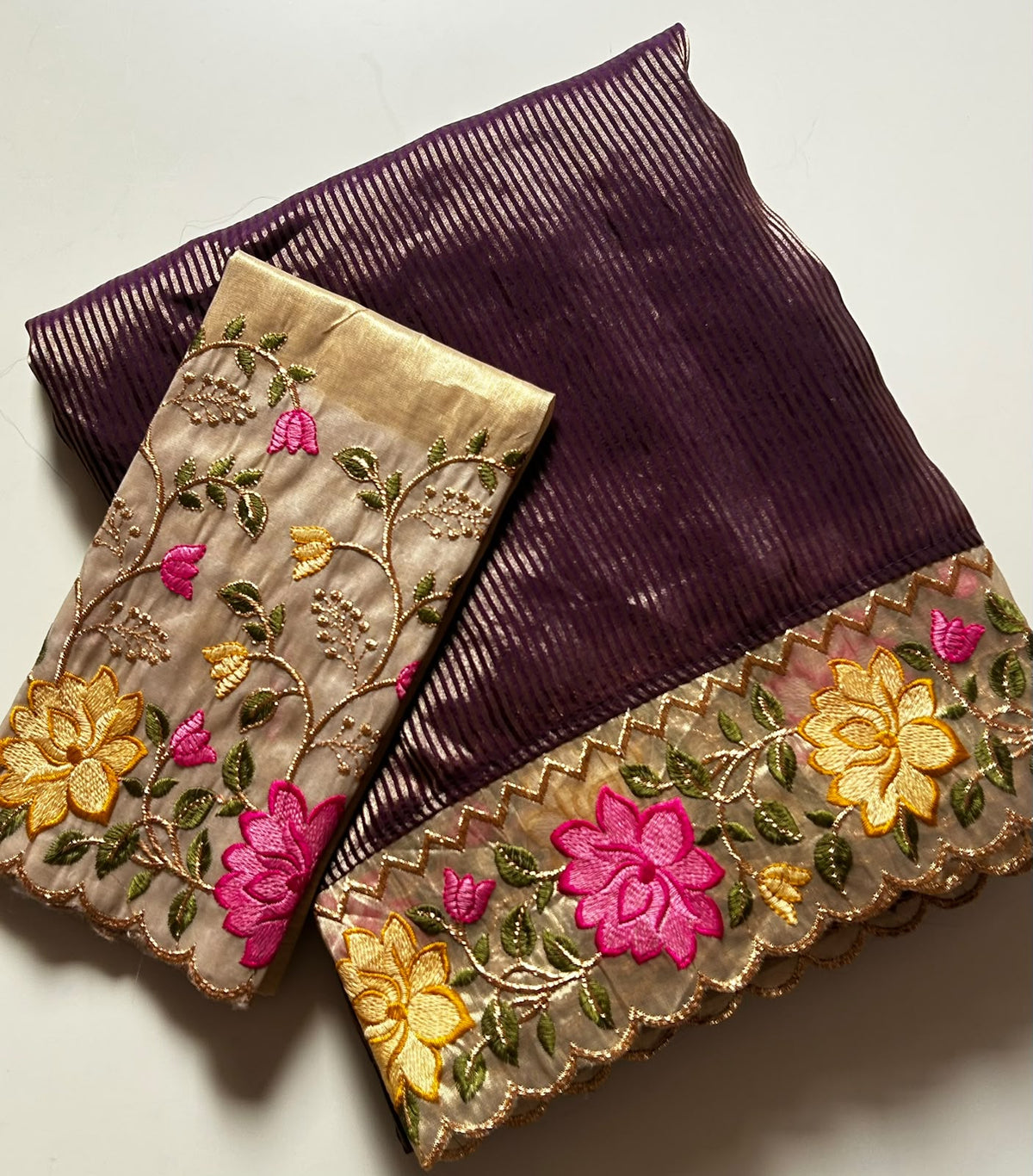 Marvellous Party Wear Tissue Silk Embroidery Work Fancy Saree With Blouse Piece