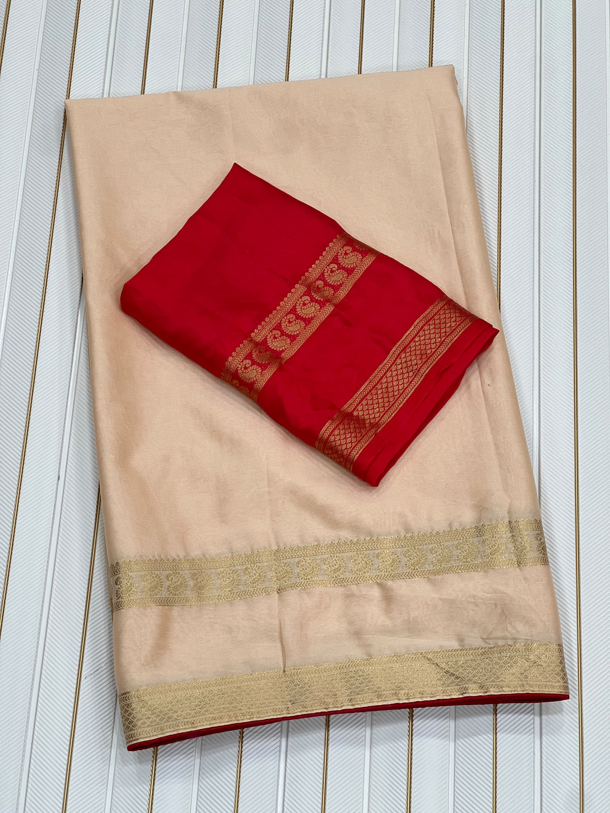 Incredible Festive Wear Georgette Zari Weaving Border Designer Saree With Contrast Blouse Piece