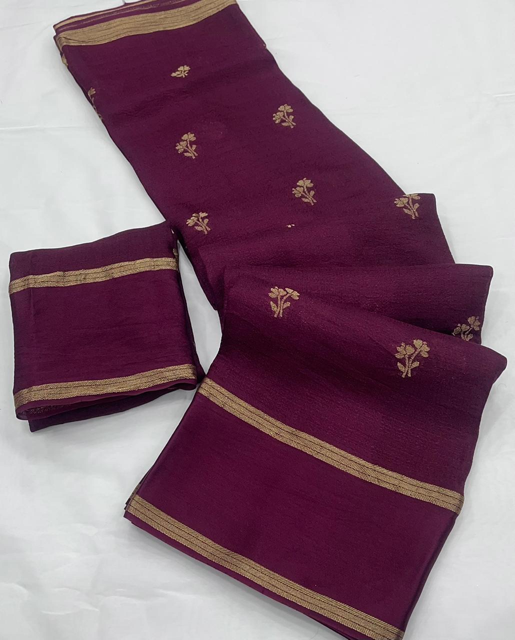 Mellifluous Function Wear Soft Viscose Silk Jacquard Design n Satin Border Fancy Saree With Matching Blouse Piece