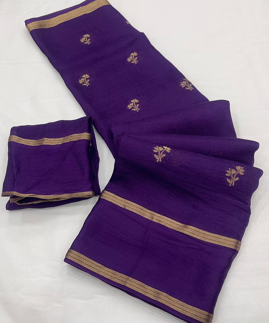 Mellifluous Function Wear Soft Viscose Silk Jacquard Design n Satin Border Fancy Saree With Matching Blouse Piece