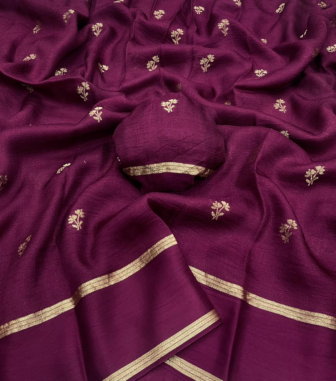 Mellifluous Function Wear Soft Viscose Silk Jacquard Design n Satin Border Fancy Saree With Matching Blouse Piece