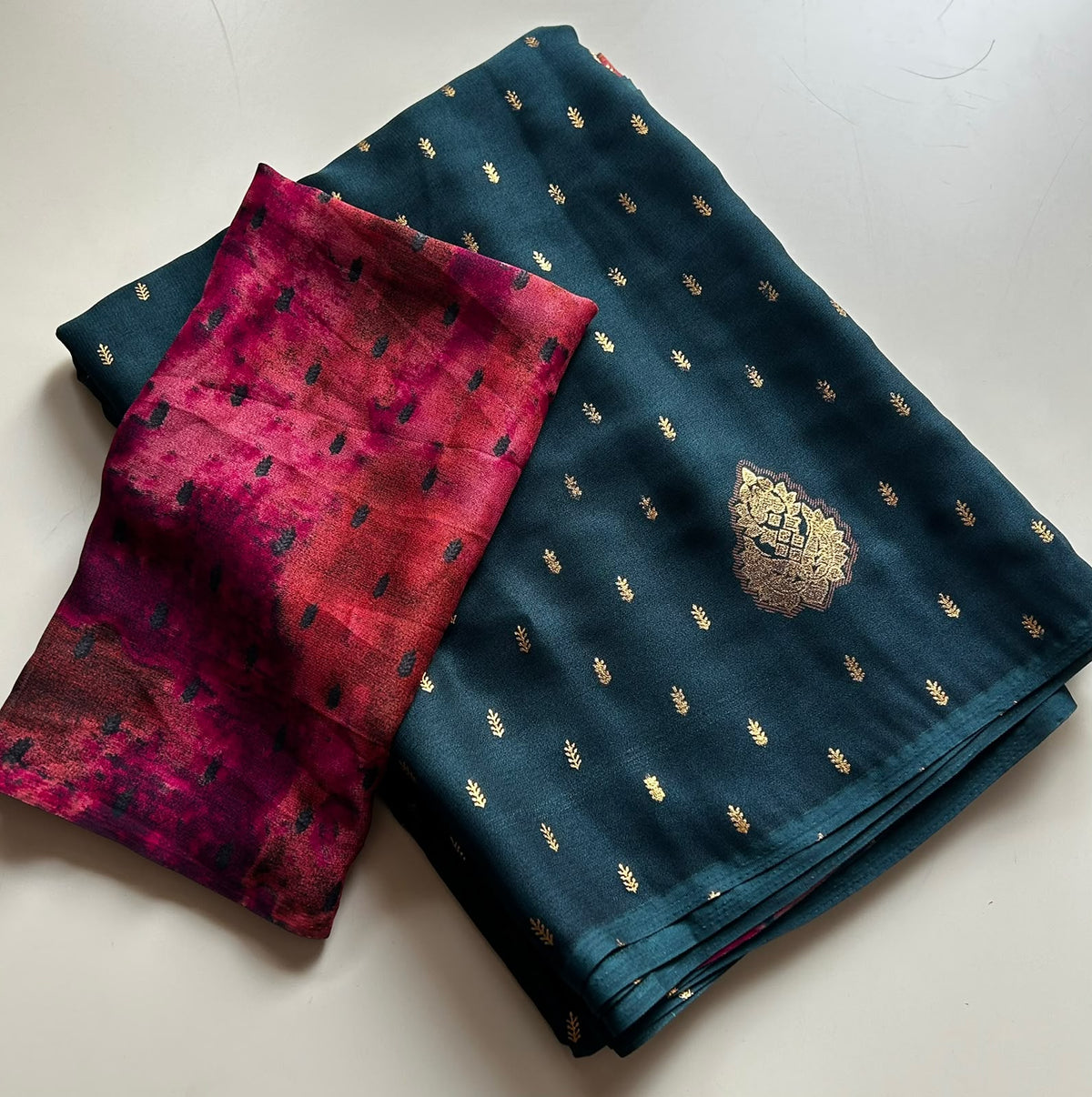 Desirable Function Wear Chiffon Silk Print Design Rich Pallu Fancy Saree With Blouse Piece