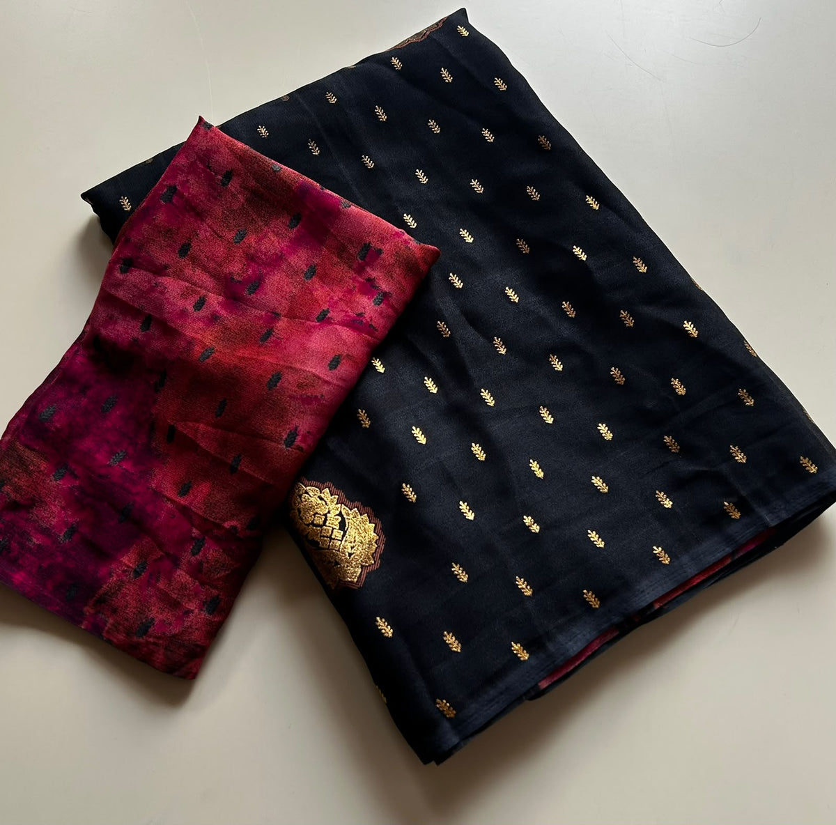 Desirable Function Wear Chiffon Silk Print Design Rich Pallu Fancy Saree With Blouse Piece