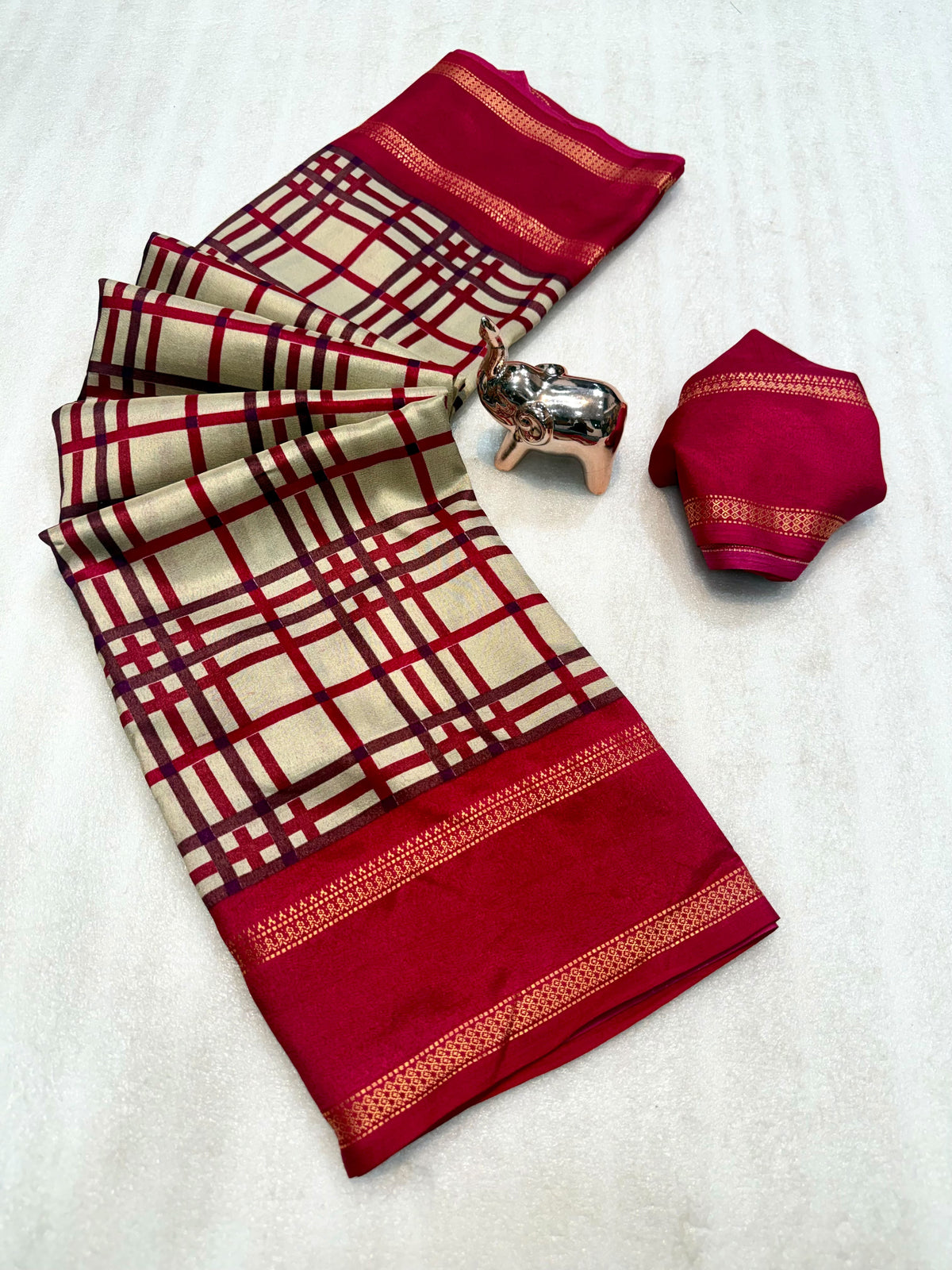 Forbearance Festive Wear Tussar Silk Print Design Zari Weaving Border Rich Pallu Fancy SareeWith Blouse Piece