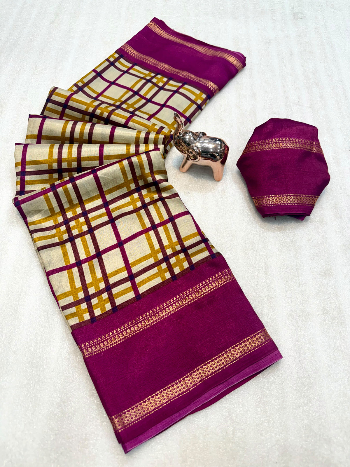 Forbearance Festive Wear Tussar Silk Print Design Zari Weaving Border Rich Pallu Fancy SareeWith Blouse Piece