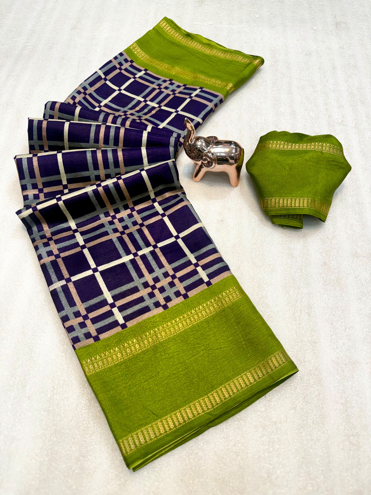 Forbearance Festive Wear Tussar Silk Print Design Zari Weaving Border Rich Pallu Fancy SareeWith Blouse Piece