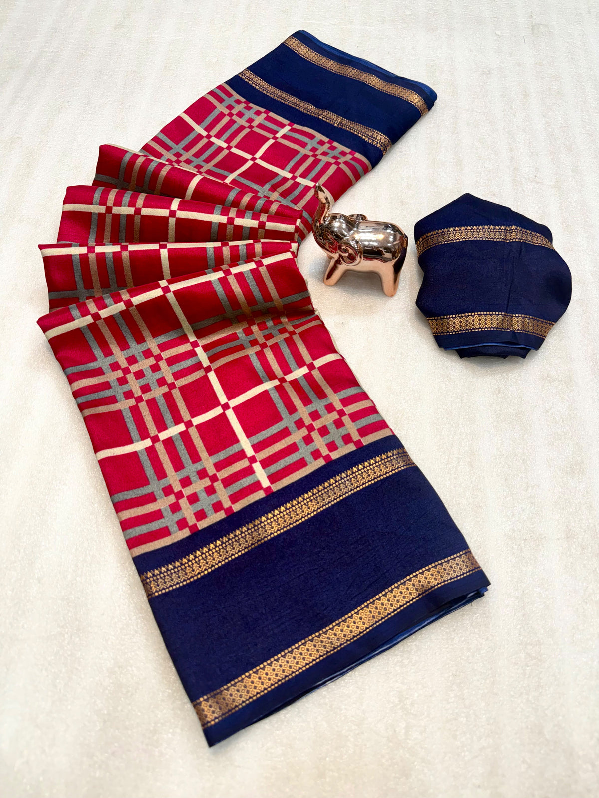 Forbearance Festive Wear Tussar Silk Print Design Zari Weaving Border Rich Pallu Fancy SareeWith Blouse Piece