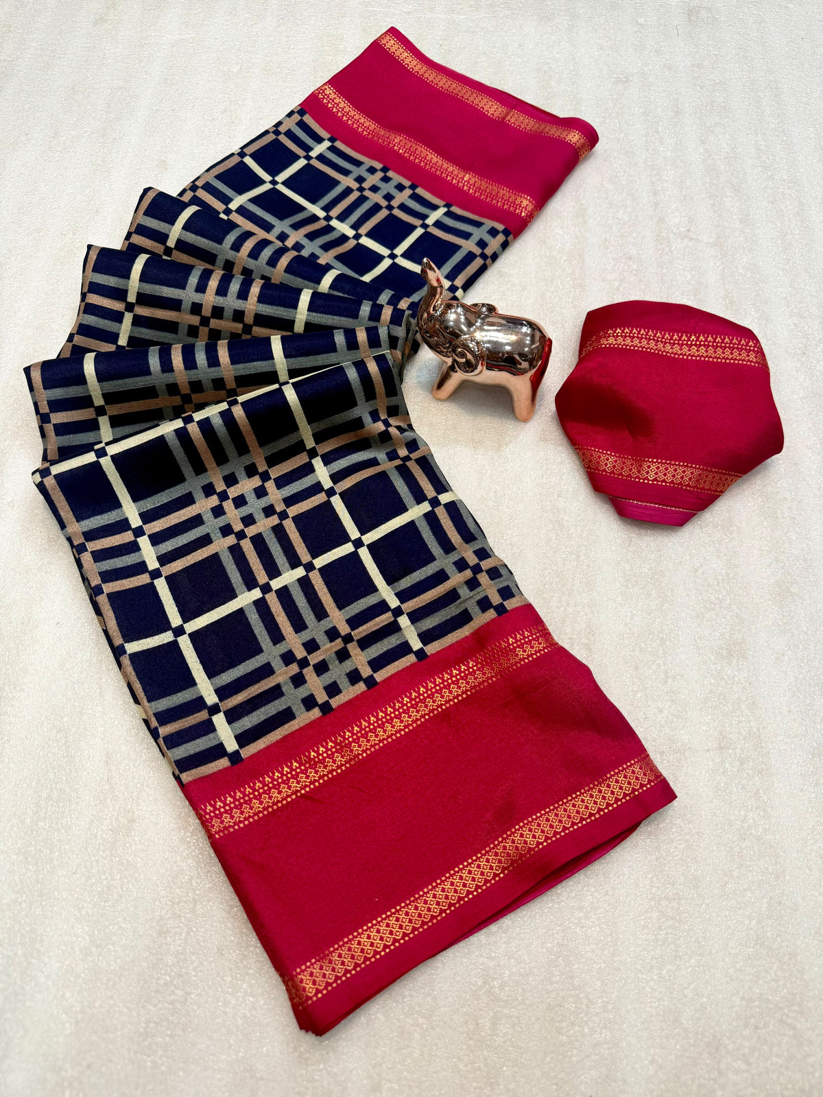 Forbearance Festive Wear Tussar Silk Print Design Zari Weaving Border Rich Pallu Fancy SareeWith Blouse Piece