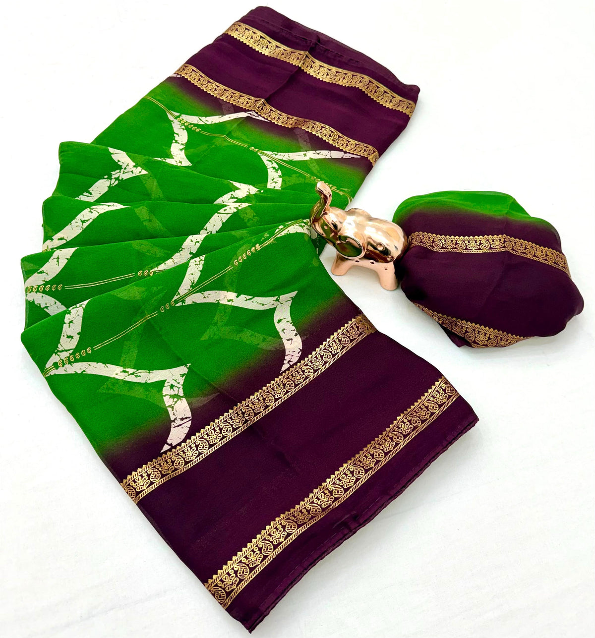 Forbearance Festive Wear Viscose Georgette Print Design Zari BorderFancy Saree With Blouse Piece