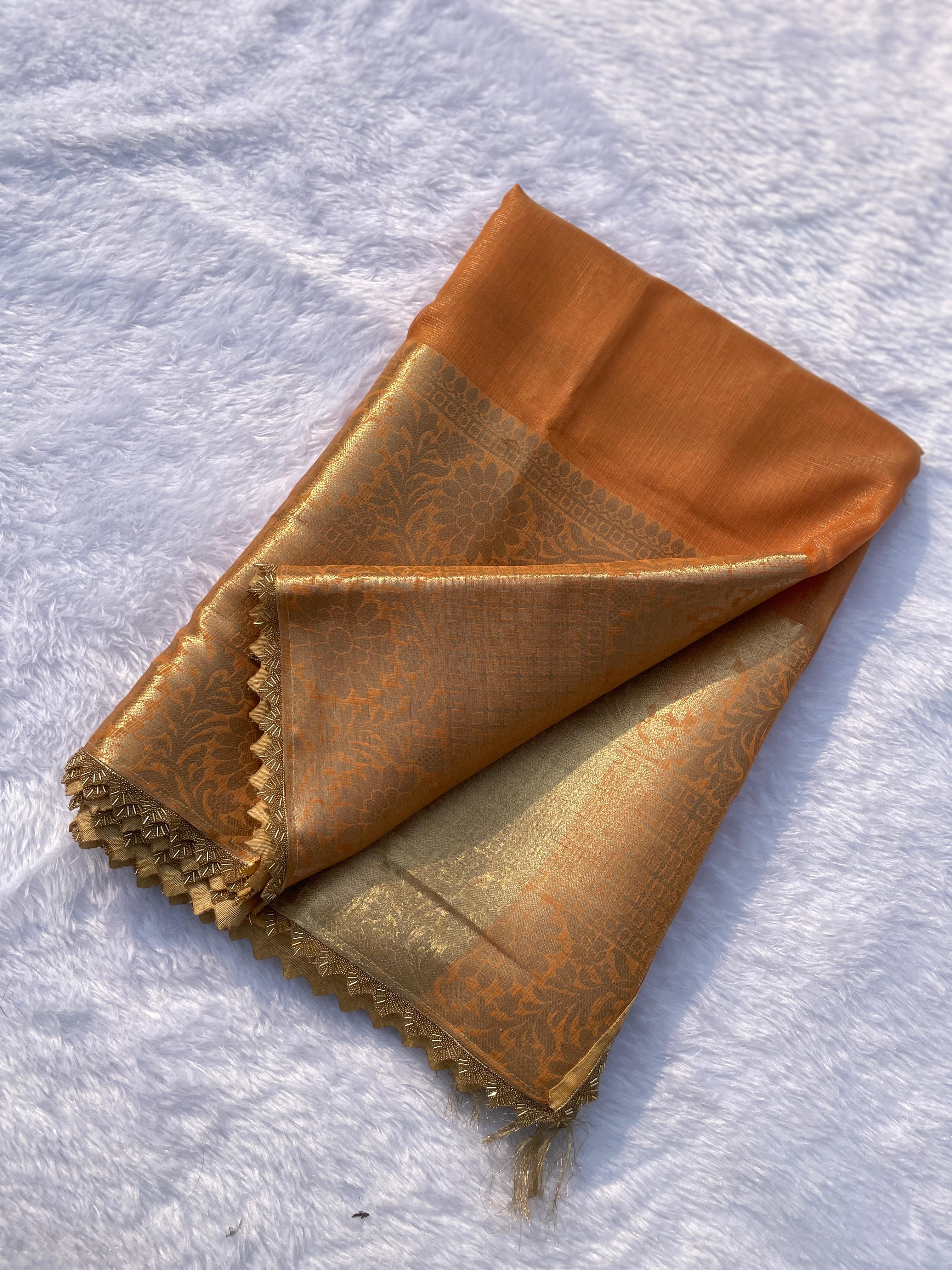 New Wedding Wear Banarasi Kota Tissue Silk Zari Weaving Saree With Blouse
