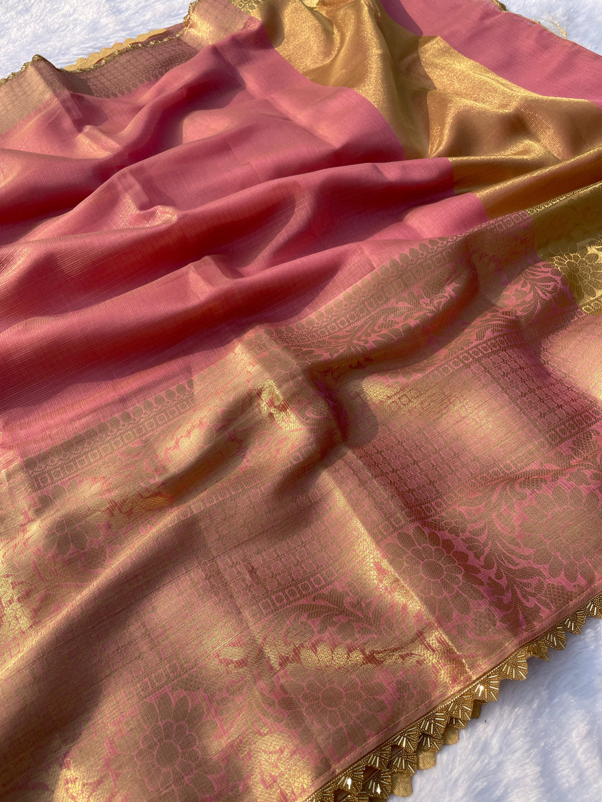 New Wedding Wear Banarasi Kota Tissue Silk Zari Weaving Saree With Blouse