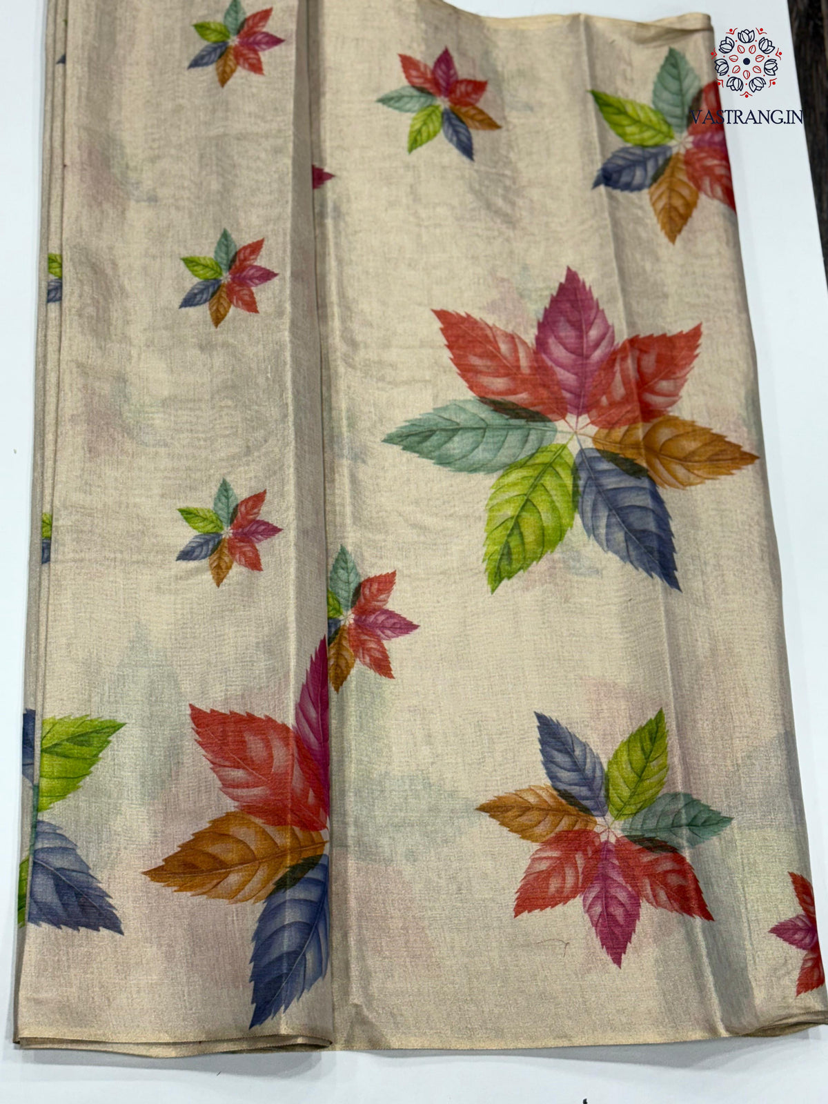 New Multicolor Tissue Cotton Flower Printed Fancy Designer Wedding Wear Saree With Blouse