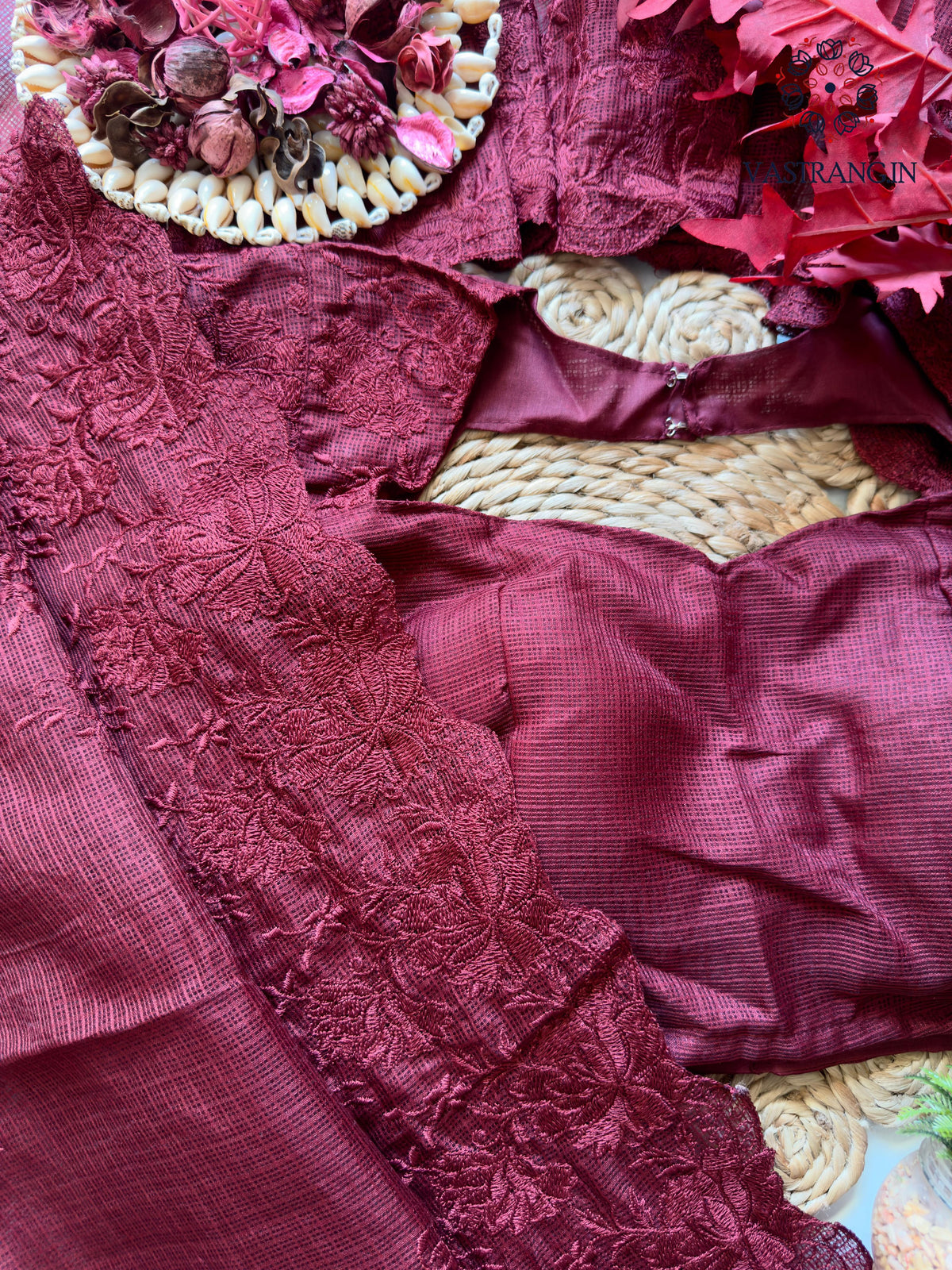 New Partywear Soft Kota Doriya Embrodiered Thread n Cut Work Fancy Designer Saree With Blouse
