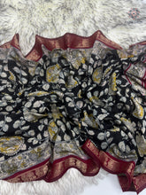 Load image into Gallery viewer, New Pure Mangalkari Viscouse Silk Print n Weaving Work Fancy Designer Festive Wear Saree for Women
