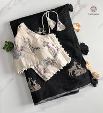Load image into Gallery viewer, New Chanderi Cotton Embroidery n Tussels Work Fancy Designer Festive Wear Saree With Stitched Blouse
