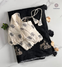 Load image into Gallery viewer, New Chanderi Cotton Embroidery n Tussels Work Fancy Designer Festive Wear Saree With Stitched Blouse
