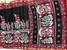 Load image into Gallery viewer, New Wedding Wear Black Color Pure Mangalkari Viscouse Silk Print n Weaving Work Fancy Designer Saree
