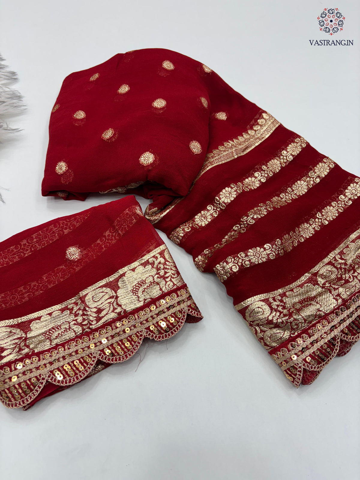 Latest Wedding wear Viscose Georgette Jacquard Weaving n Sequence Border Work Designer Saree