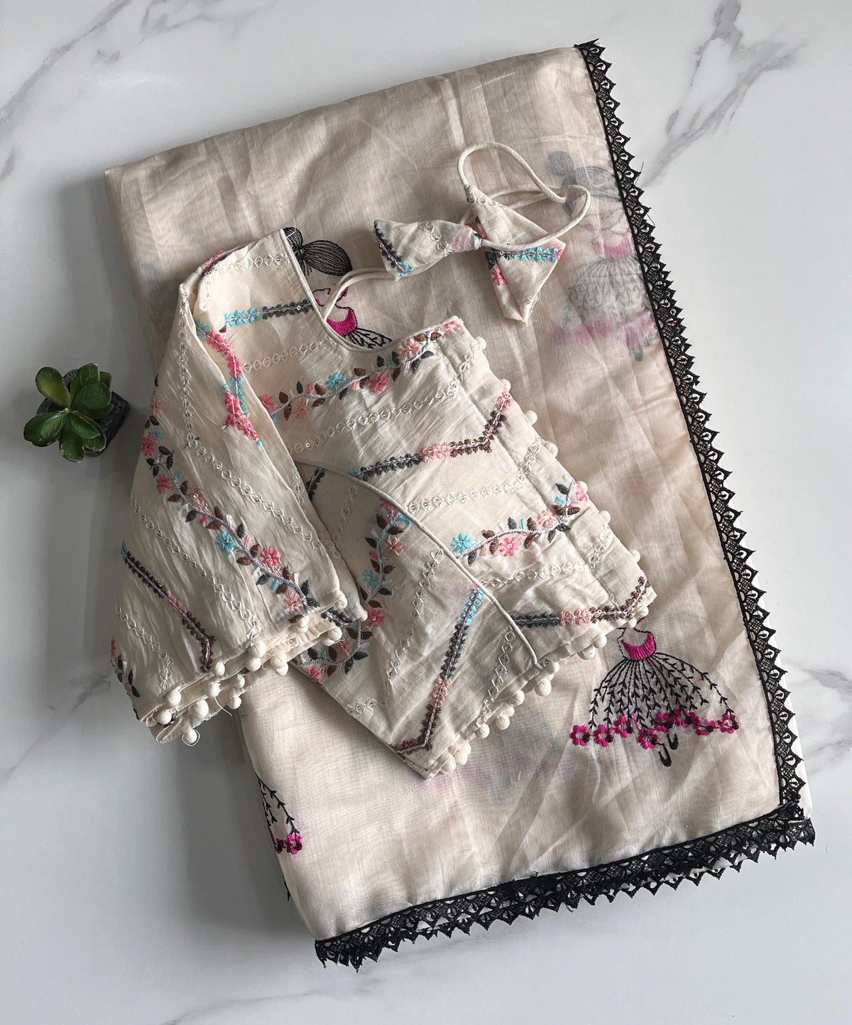 New Function Wear Chanderi Cotton Embroidery n Tussels Work Fancy Designer Saree With Stitched Blouse