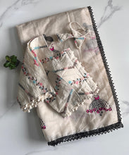 Load image into Gallery viewer, New Function Wear Chanderi Cotton Embroidery n Tussels Work Fancy Designer Saree With Stitched Blouse
