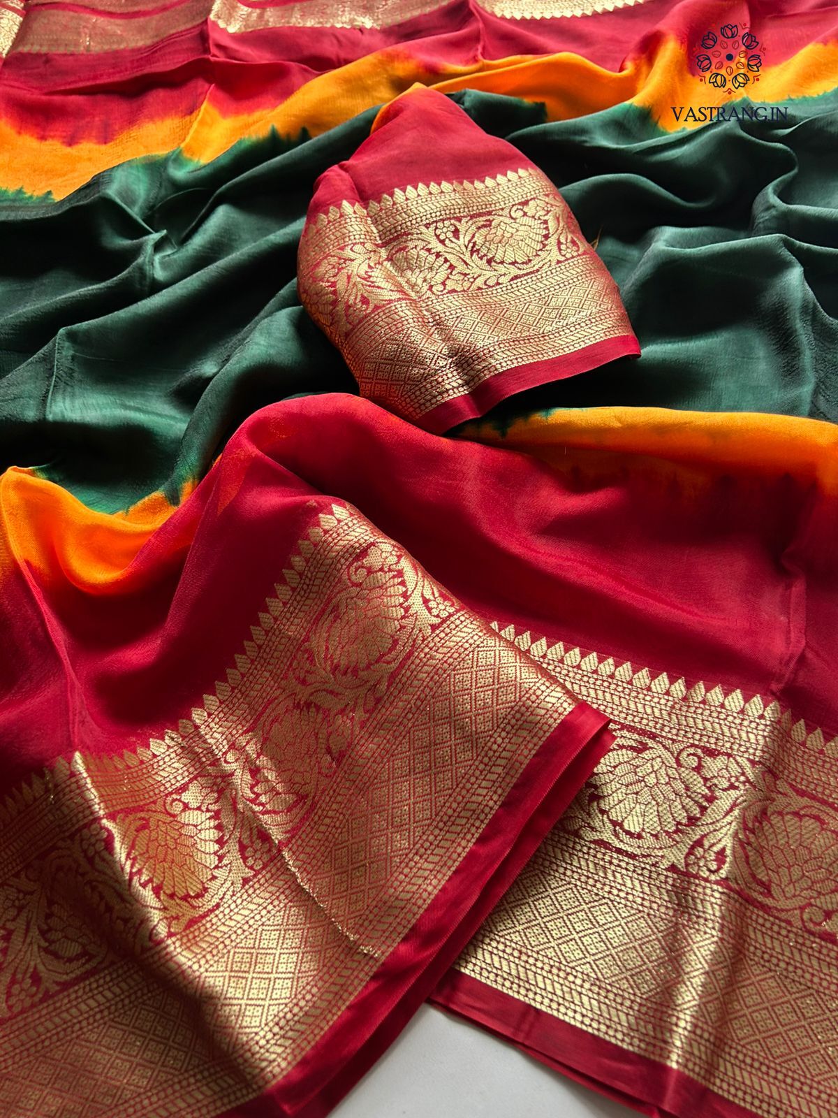 New Festival Wear Multicolor Georgette Kanchi Zari Weaving Work Fancy Designer Saree
