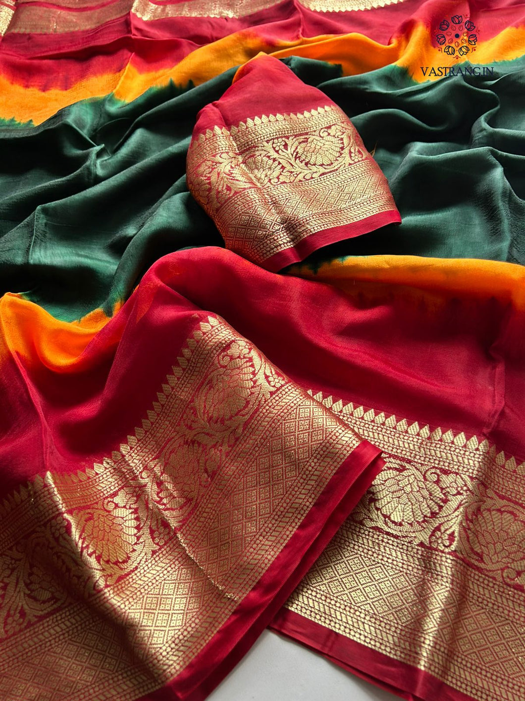 New Festival Wear Multicolor Georgette Kanchi Zari Weaving Work Fancy Designer Saree