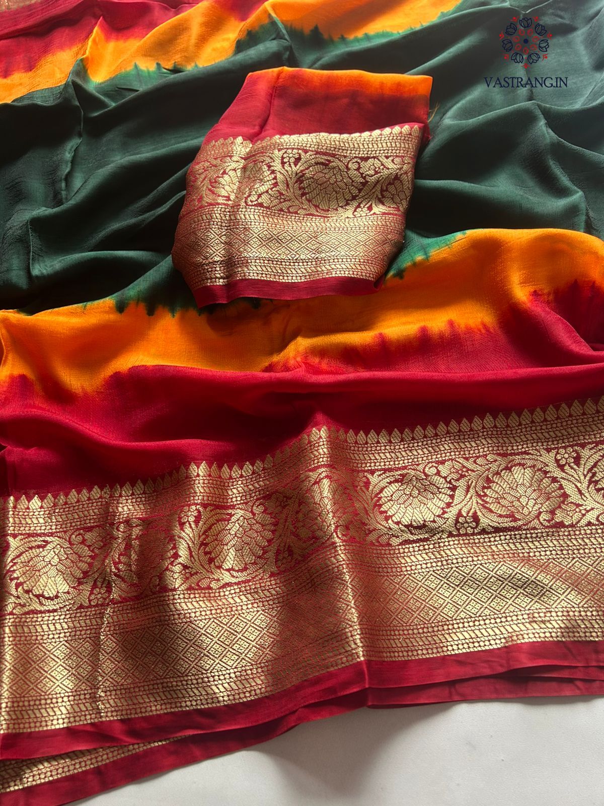 New Festival Wear Multicolor Georgette Kanchi Zari Weaving Work Fancy Designer Saree